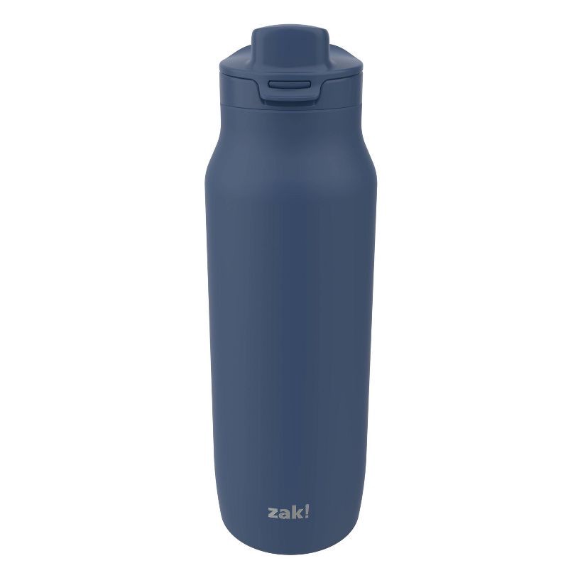 slide 1 of 7, Zak Designs 24 fl oz Stainless Steel Chug Water Bottle Navy Blue: Insulated Reusable Metal Drinkware for All Ages, 24 fl oz