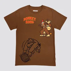 Men's Donkey Kong Short Sleeve Graphic T-Shirt - Brown XL