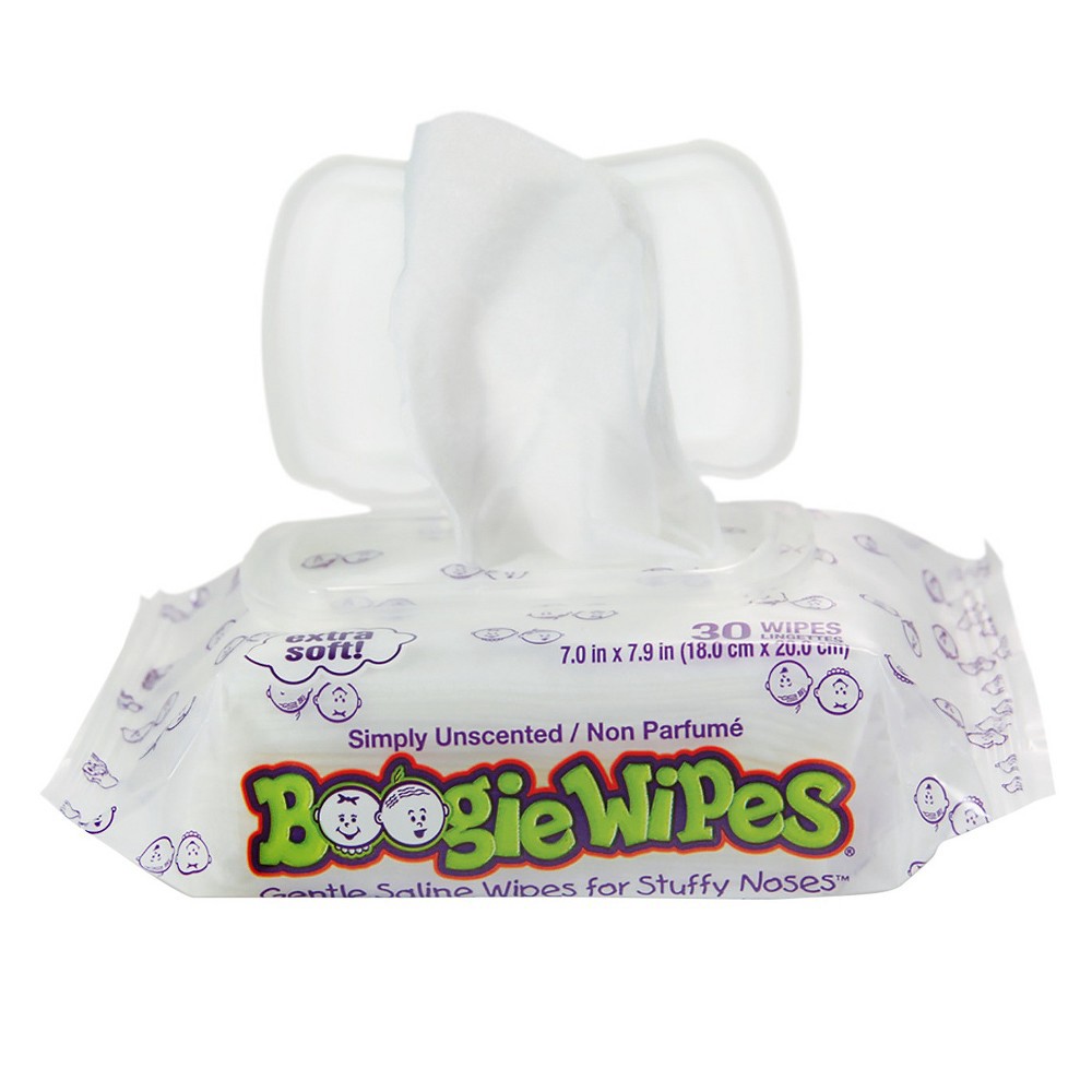 slide 2 of 4, Boogie Wipes Saline Nose Wipes Unscented - 30ct, 30 ct