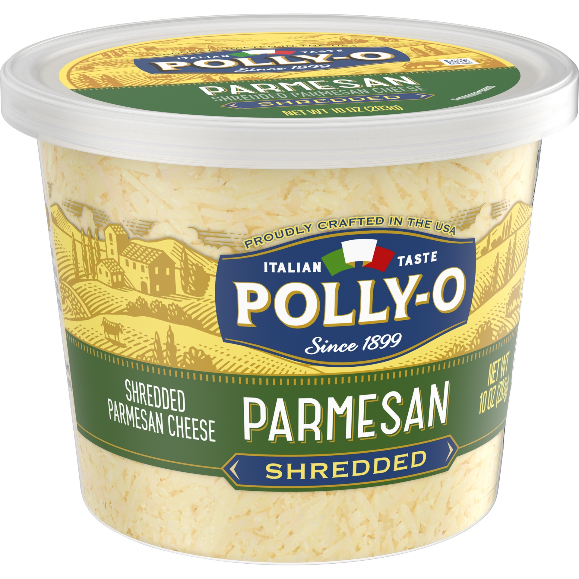 slide 2 of 6, Polly-O Shredded Parmesan Cheese 10 oz Tub, 10 oz