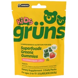 Gruns Nutrition Kids Sugar-Free Superfood Green Gummies, 3 Pack
