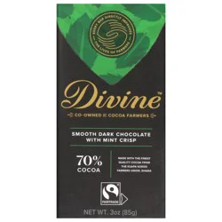 Divine 70% Dark Chocolate with Mint Crisp - 3 oz