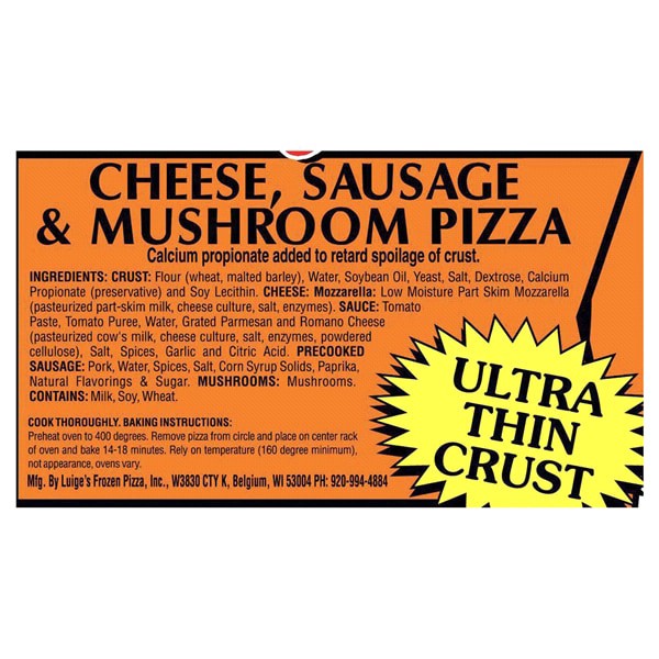 slide 7 of 9, Luiges Pizza, 22.25 oz