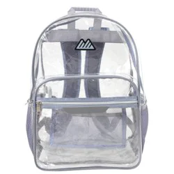 Summit Ridge Clear 18" Backpack with Patch & Printed Straps - Gray