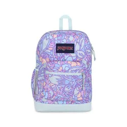JanSport Cross Town Plus 17" Backpack - Fluid Floral: Abstract Pattern, Structured Design, Checkpoint Friendly