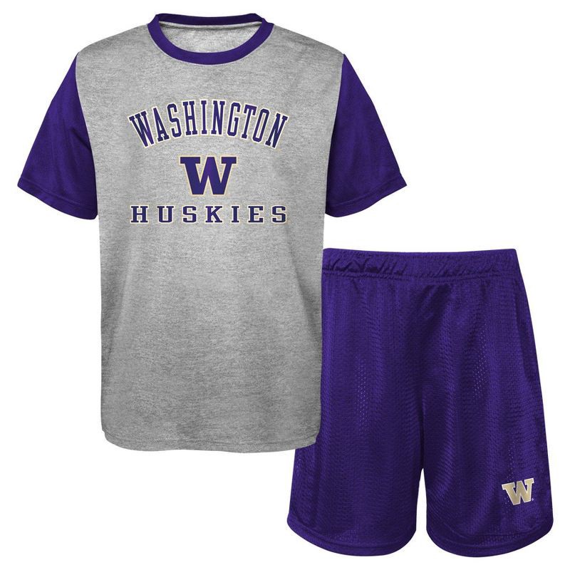 slide 1 of 3, NCAA Washington Huskies Toddler Boys' T-Shirt & Shorts Set - 4T, 1 ct