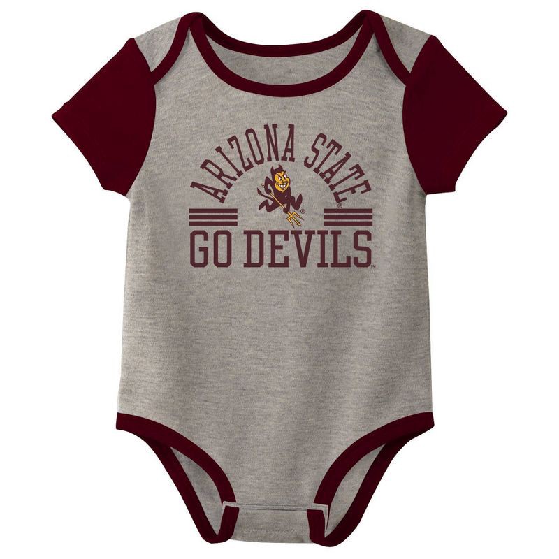 slide 2 of 4, NCAA Arizona State Sun Devils Infant Boys' 3pk Bodysuit - 3-6M, 3 ct