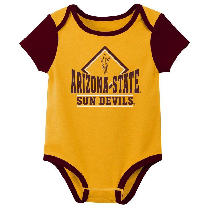 slide 3 of 4, NCAA Arizona State Sun Devils Infant Boys' 3pk Bodysuit - 3-6M, 3 ct