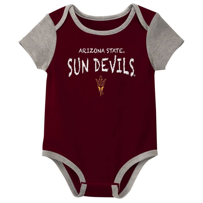 slide 4 of 4, NCAA Arizona State Sun Devils Infant Boys' 3pk Bodysuit - 3-6M, 3 ct