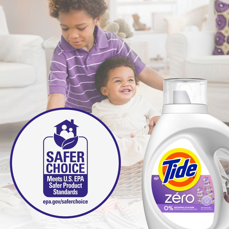 slide 2 of 8, Tide Zero Soft Lavender HE Deep Cleaning Concentrated Liquid Laundry Detergent 113 Loads - 149 fl oz, 149 fl oz