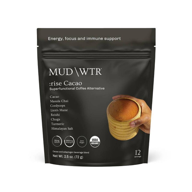 slide 1 of 5, MUD WTR :rise Cacao Original Mushroom Coffee Alternative - 12 servings, 1 ct