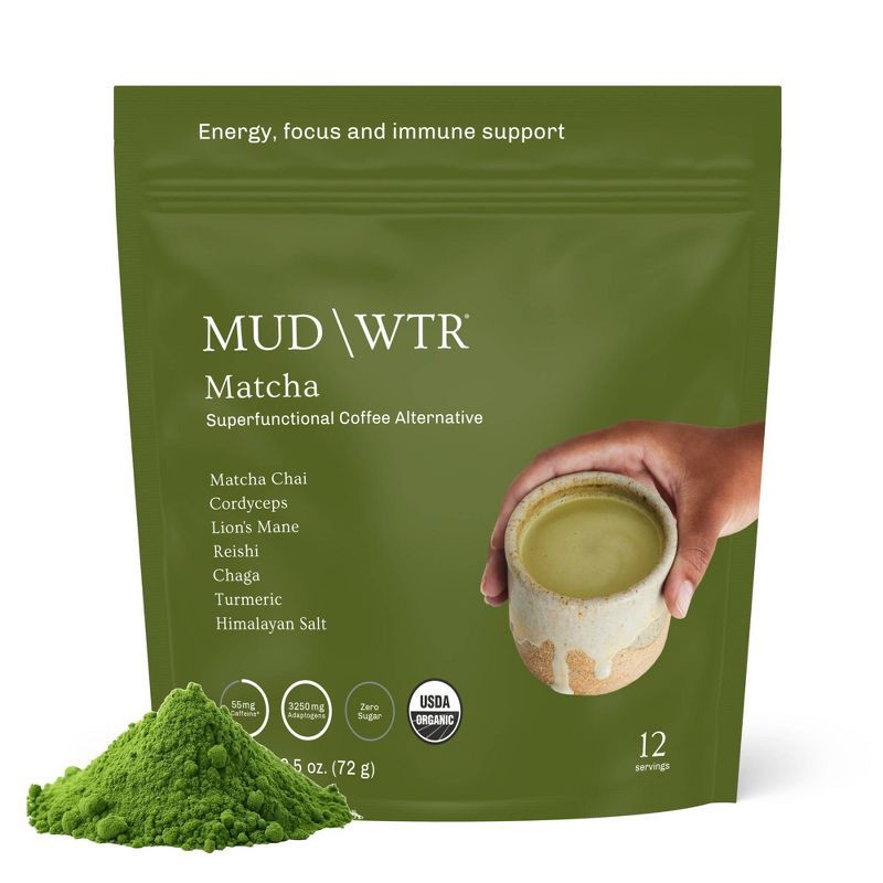 slide 1 of 7, MUD WTR Organic Matcha Mushroom Coffee Alternative - 2.5oz, 2.5 oz