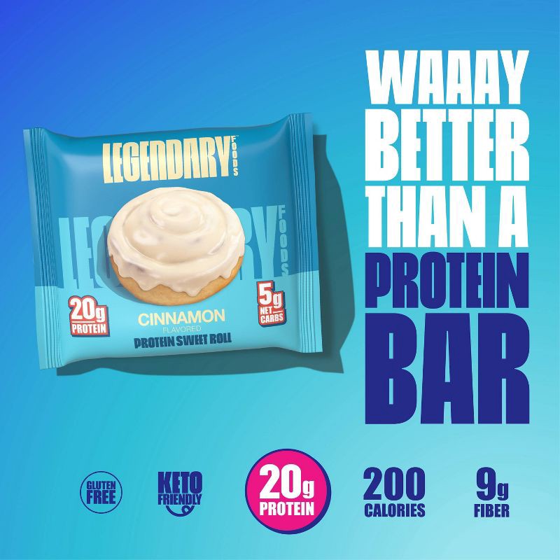 slide 2 of 5, Legendary Foods Gluten Free and Keto Friendly Protein Sweet Roll - Cinnamon - 9.5oz/4ct, 4 ct; 9.5 oz