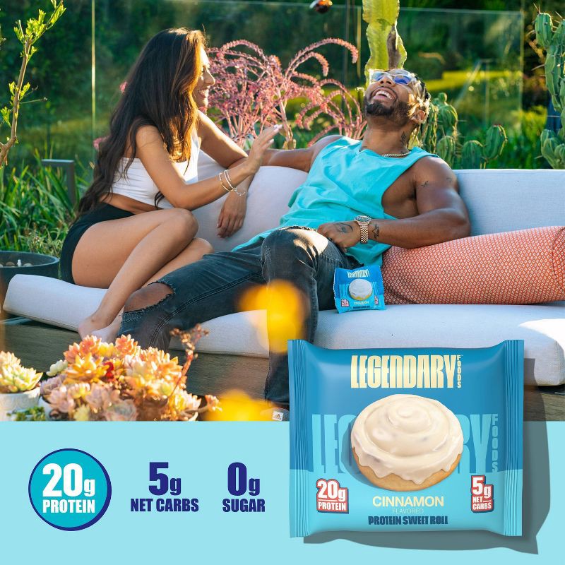 slide 4 of 5, Legendary Foods Gluten Free and Keto Friendly Protein Sweet Roll - Cinnamon - 9.5oz/4ct, 4 ct; 9.5 oz