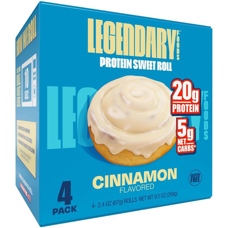slide 1 of 5, Legendary Foods Gluten Free and Keto Friendly Protein Sweet Roll - Cinnamon - 9.5oz/4ct, 4 ct; 9.5 oz
