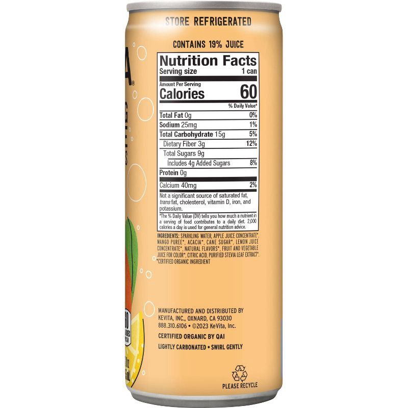 slide 2 of 4, KeVita Mango Sparkling Prebiotic Lemonade - 12 fl oz, 12 fl oz