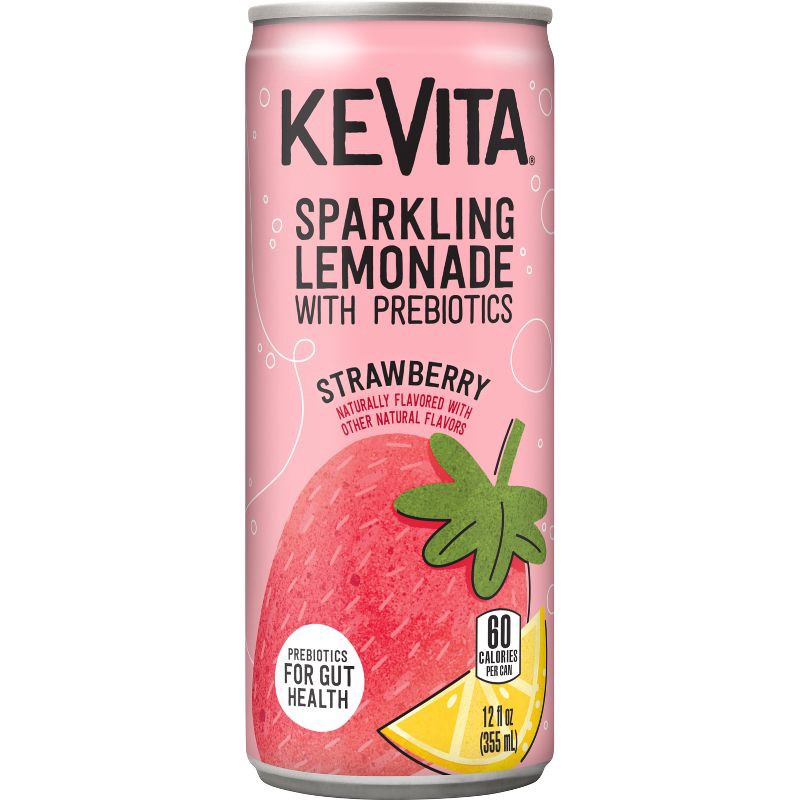 slide 1 of 5, KeVita Strawberry Sparkling Prebiotic Lemonade - 12 fl oz, 12 fl oz