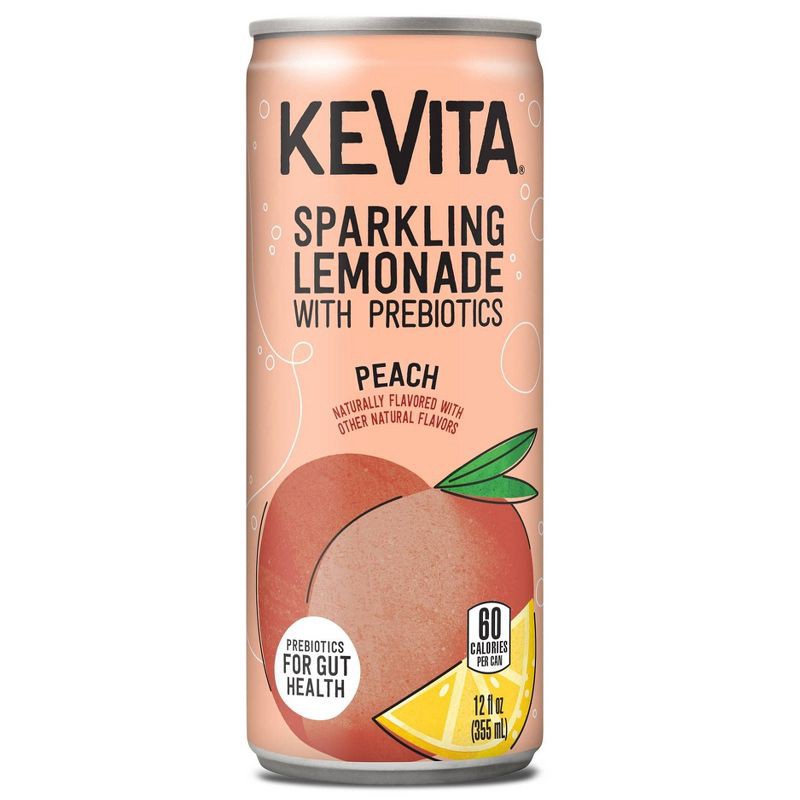 slide 1 of 4, KeVita Peach Sparkling Prebiotic Lemonade - 12 fl oz, 12 fl oz