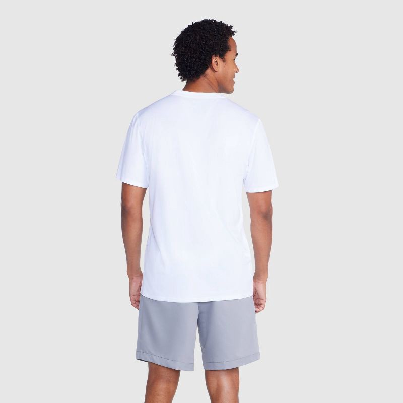 slide 2 of 3, Speedo Men's Short Sleeve Rash Guard Swim Shirt - White L: UPF 50+ Woven Pullover, 1 ct