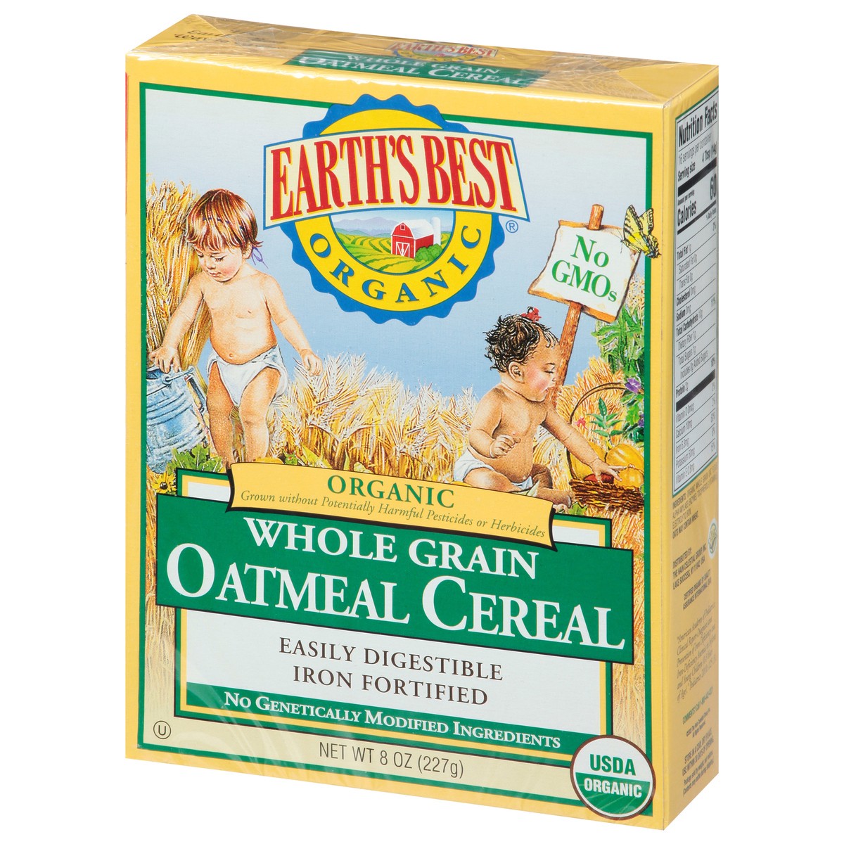 slide 3 of 9, Earth's Best Organic Whole Grain Oatmeal Cereal, 8 oz