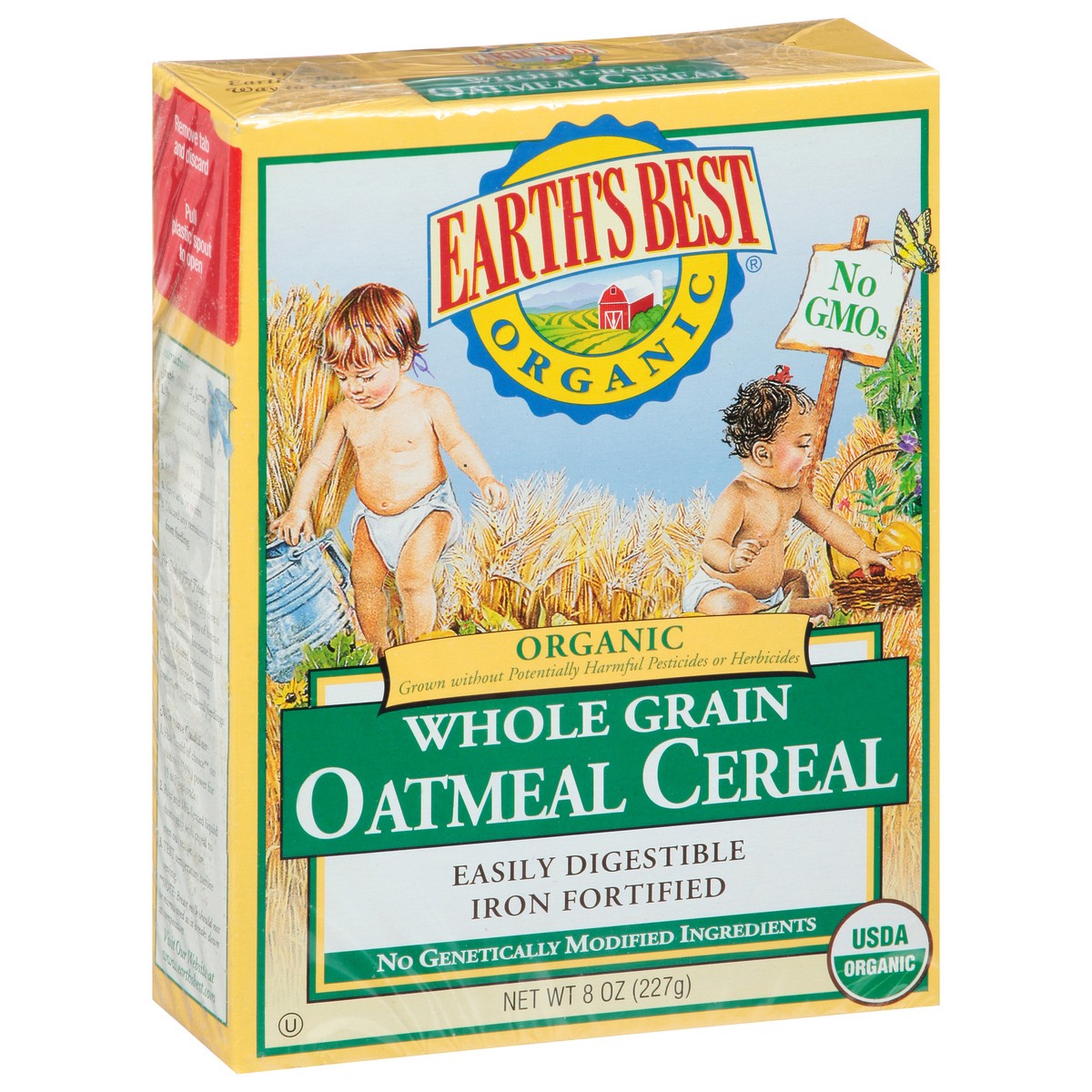 slide 1 of 9, Earth's Best Organic Whole Grain Oatmeal Cereal, 8 oz