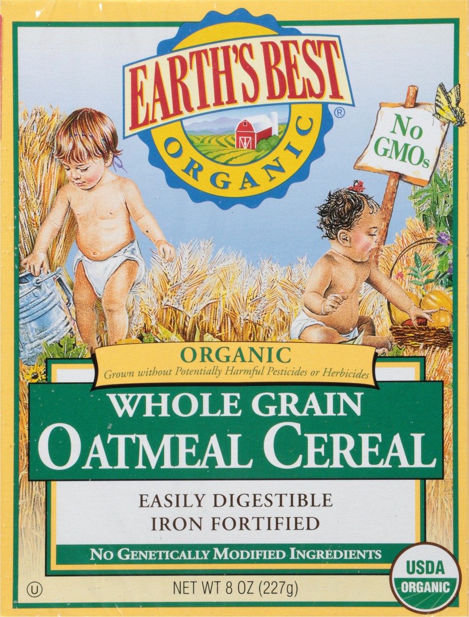 slide 6 of 9, Earth's Best Organic Whole Grain Oatmeal Cereal, 8 oz