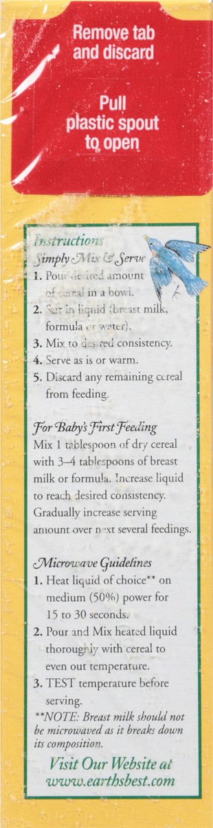 slide 7 of 9, Earth's Best Organic Whole Grain Oatmeal Cereal, 8 oz