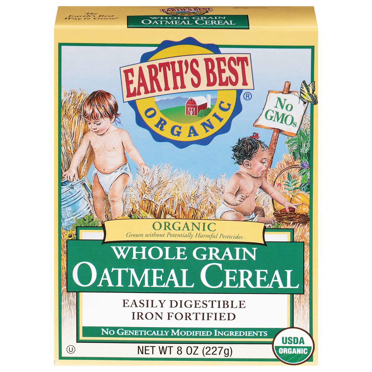 slide 1 of 9, Earth's Best Organic Whole Grain Oatmeal Cereal 8 oz, 8 oz