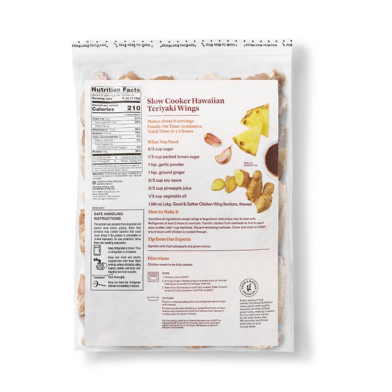 slide 2 of 4, All Natural Chicken Wings - Frozen - 48oz - Good & Gather™, 48 oz