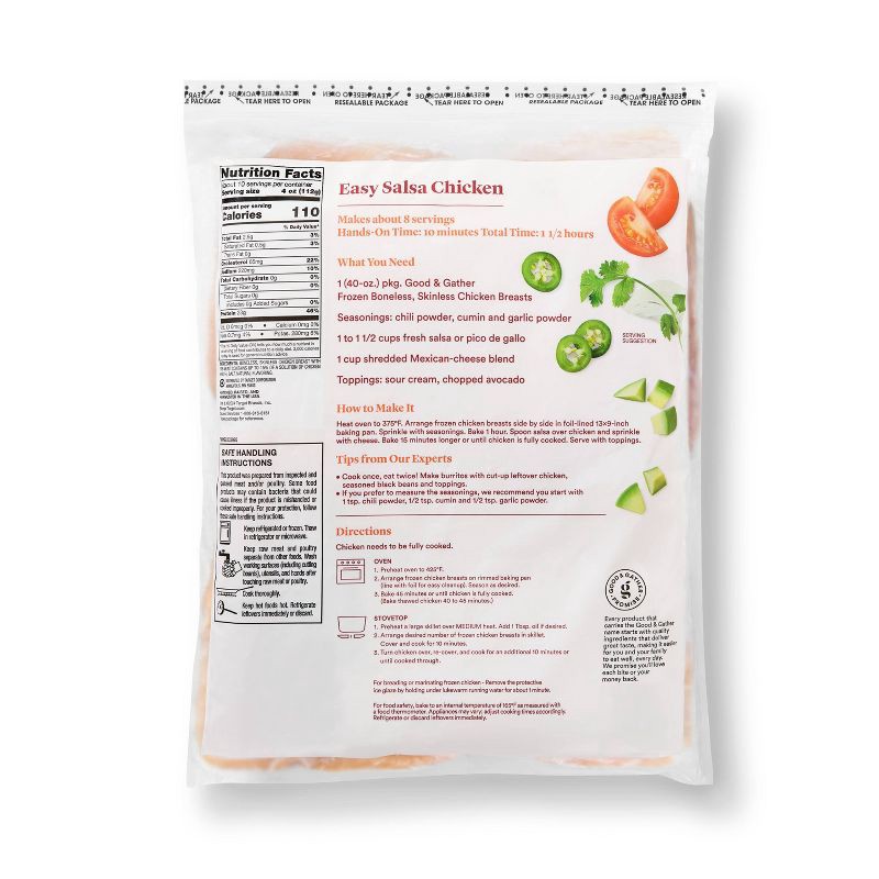 slide 2 of 4, All Natural Boneless & Skinless Breast - Frozen - 40oz - Good & Gather™, 40 oz
