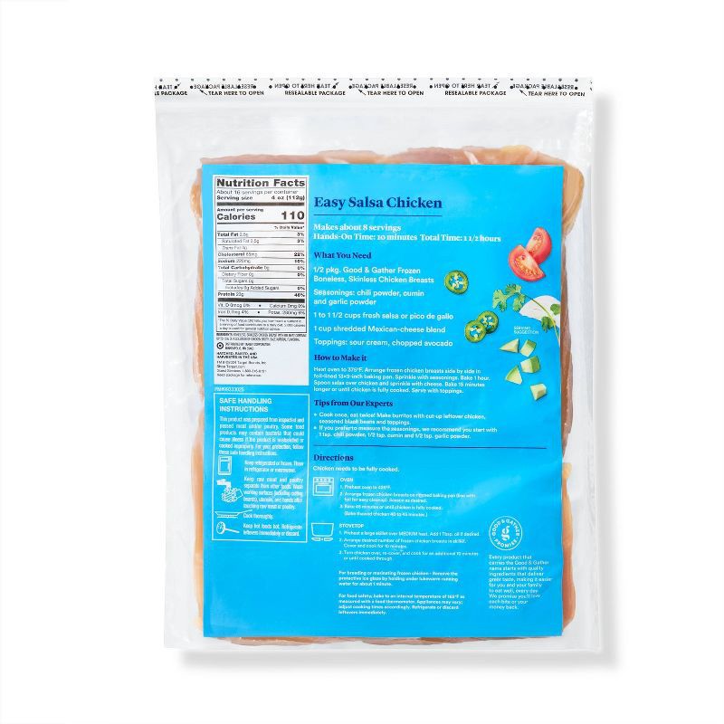 slide 2 of 4, All Natural Boneless Skinless Chicken Breast - Frozen - 64oz - Good & Gather™, 64 oz