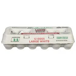Hillandale Farms Large White Farm Fresh Eggs 12 ea