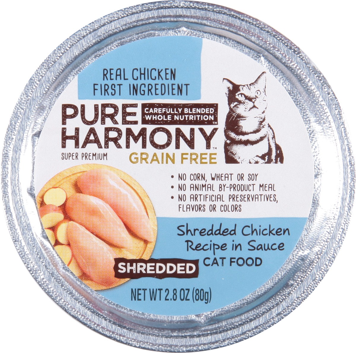 slide 7 of 9, Pure Harmony Dog Food Grain Free Shredded Chicken Recipe In Sauce Cat Food Cup, 2.79 oz