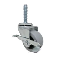 SuperSliders 2 inch Thermoplastic Rubber Caster with Brake, 80 lb Capacity, Gray