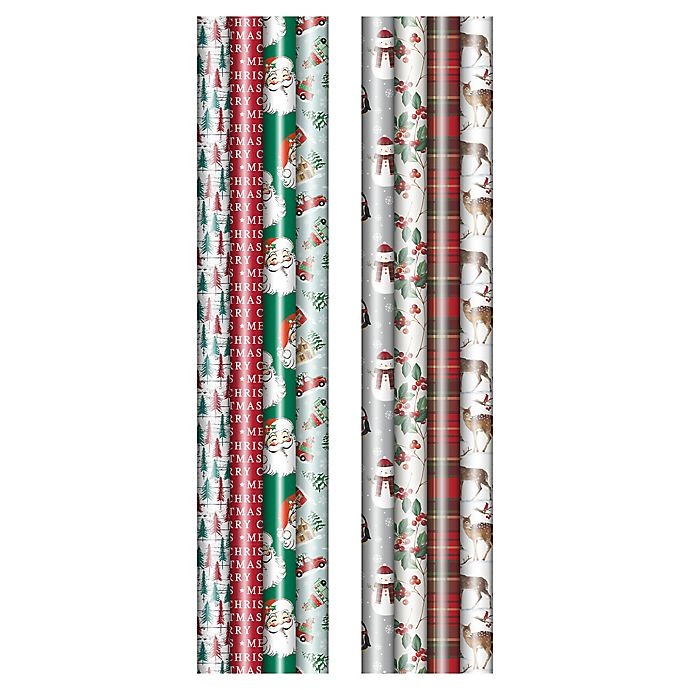 slide 1 of 1, Winter Wonderland Assorted Traditional/Whimsical Christmas Wrapping Paper, 4 ct