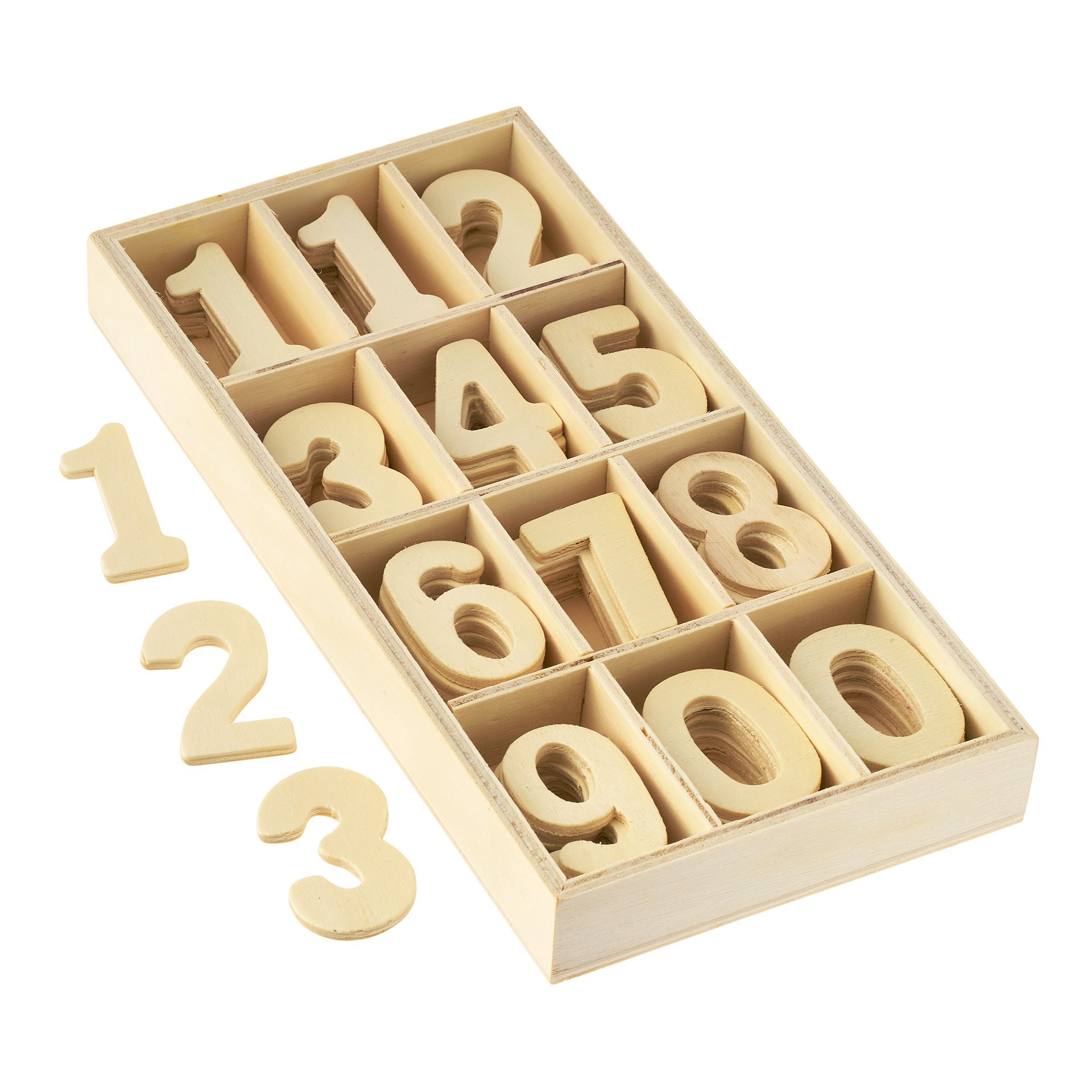 slide 3 of 3, 1.5" Punch Cut Wood Numbers Set By Make Market, 1.5 in
