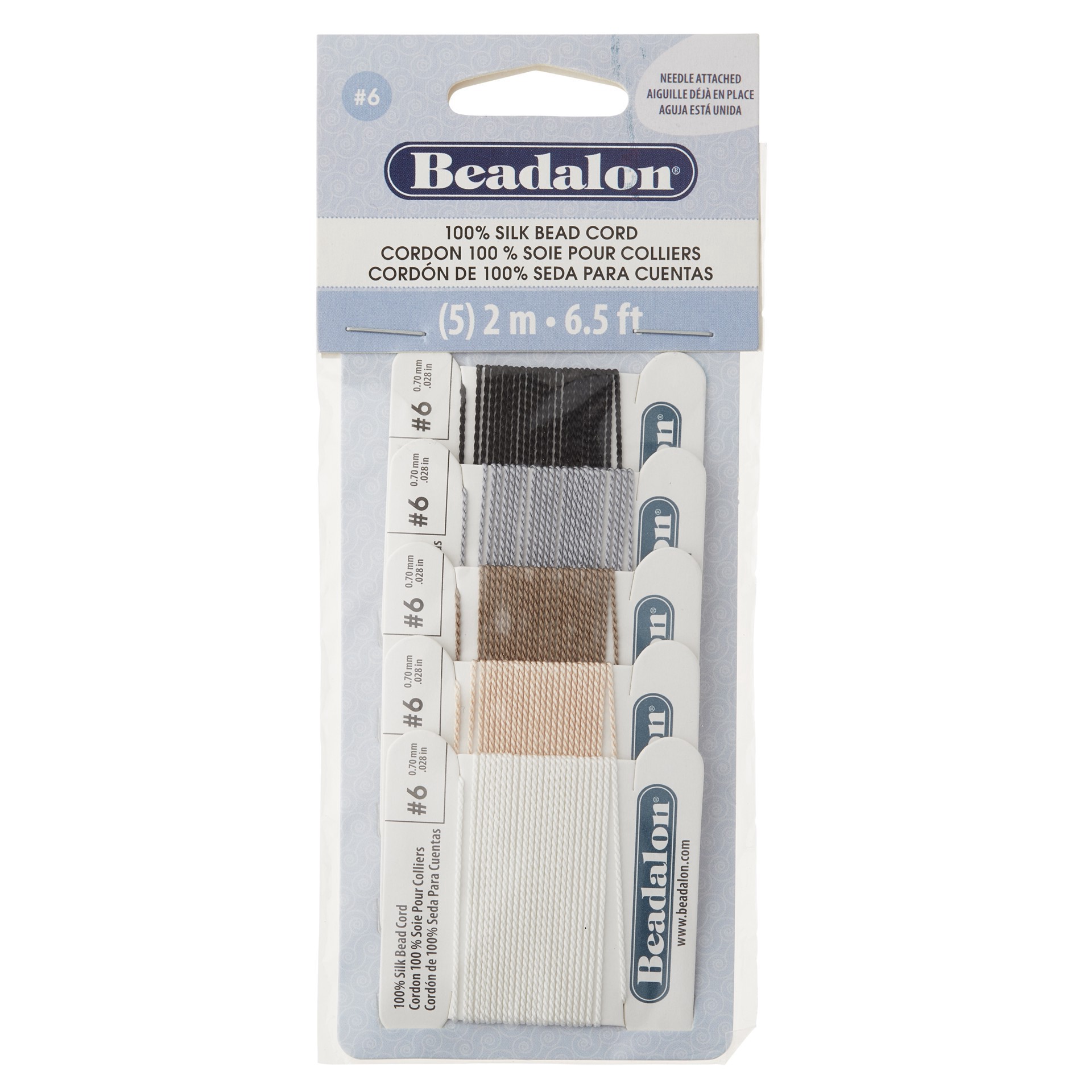 slide 2 of 3, Beadalon Size 6 Earth Tone Silk Bead Cord, 0.7 mm