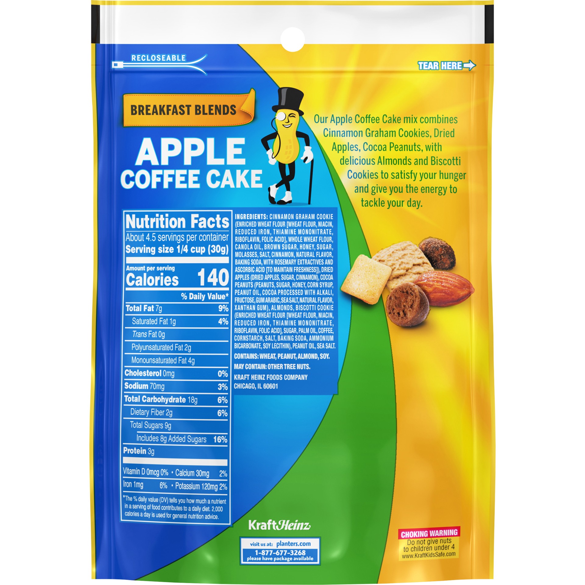 slide 5 of 5, Planters Breakfast Blends Apple Coffee Cake Trail Mix, (5 oz. Bag), 5 oz