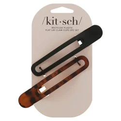 Kitsch Curved Black & Tort Flat Lay Claw Clips - 1 ea