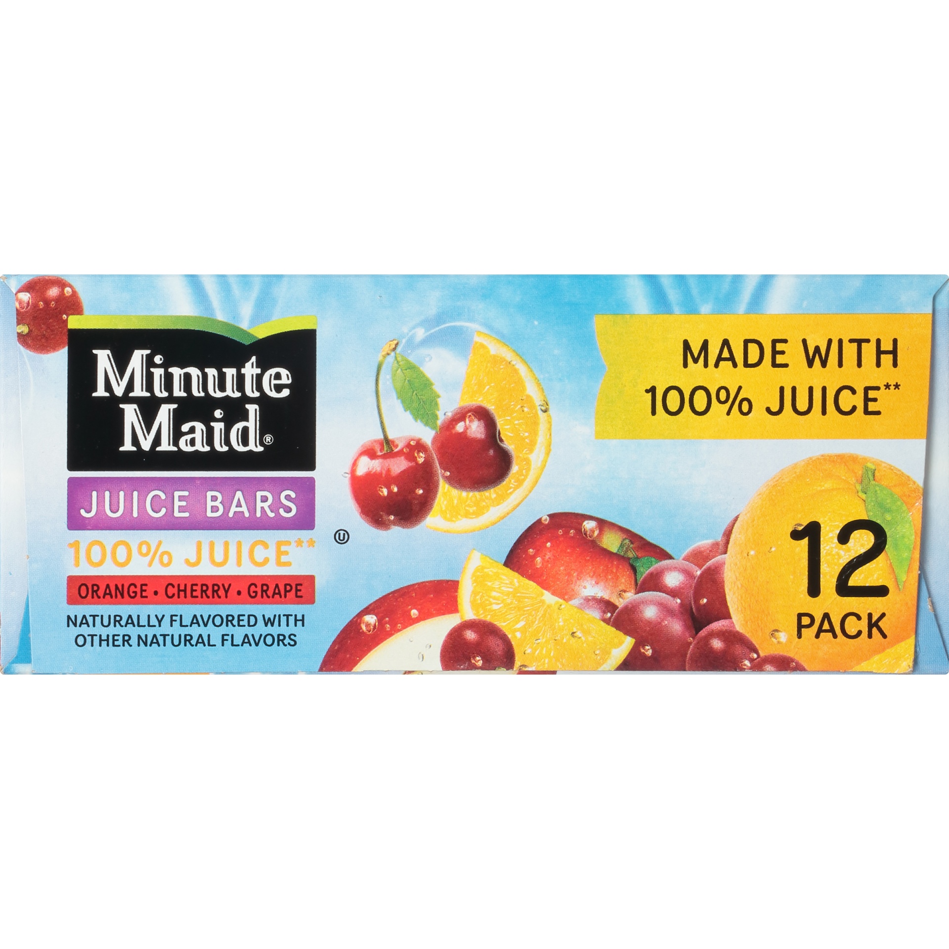 slide 6 of 8, Minute Maid Orange, Cherry & Grape Juice Bars, 12 ct