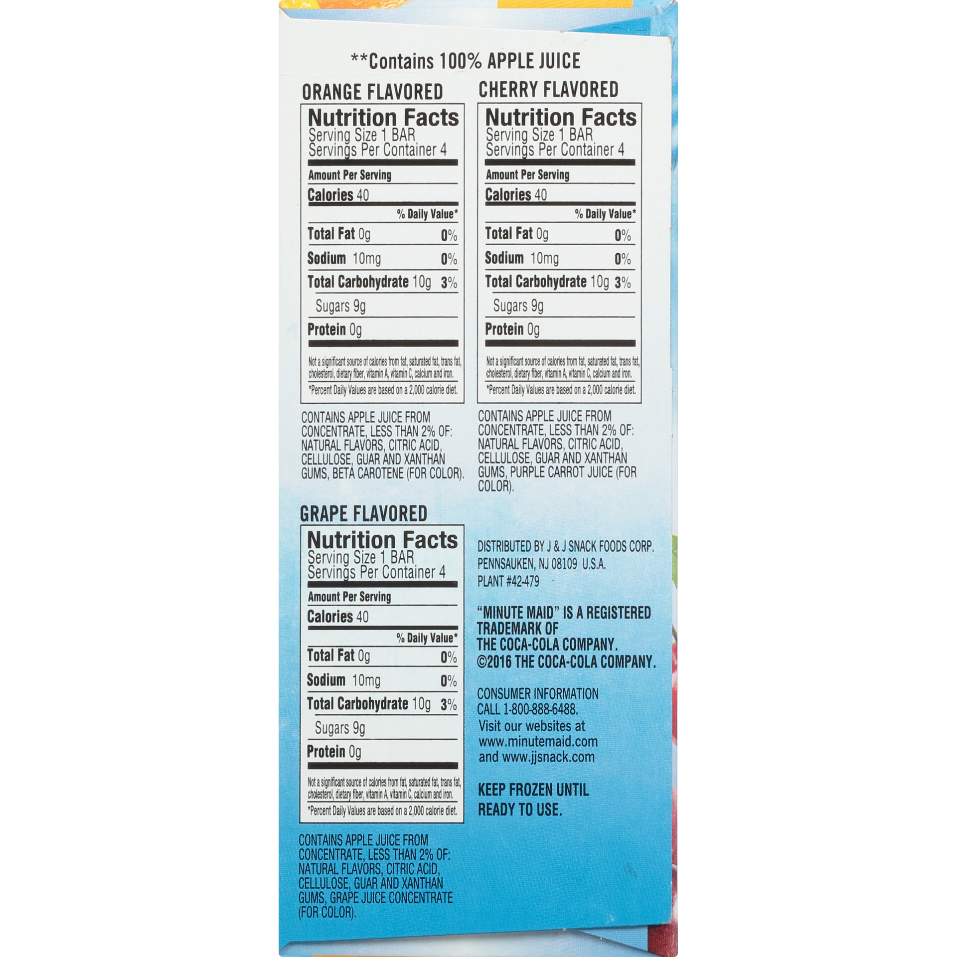 slide 7 of 8, Minute Maid Orange, Cherry & Grape Juice Bars, 12 ct