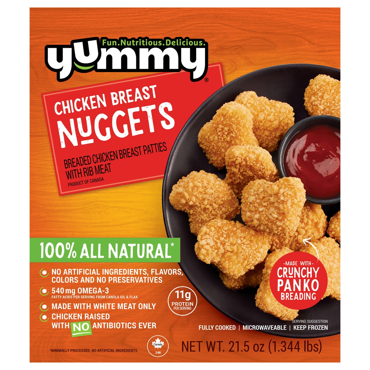 slide 1 of 9, Yummy All Natural Chicken Breast Nuggets, 21.5 oz, 24 oz