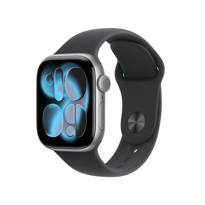 slide 1 of 10, Apple Watch Series 11 GPS 46mm Space Gray Aluminum Case with Black Sport Band - M/L, 1 ct