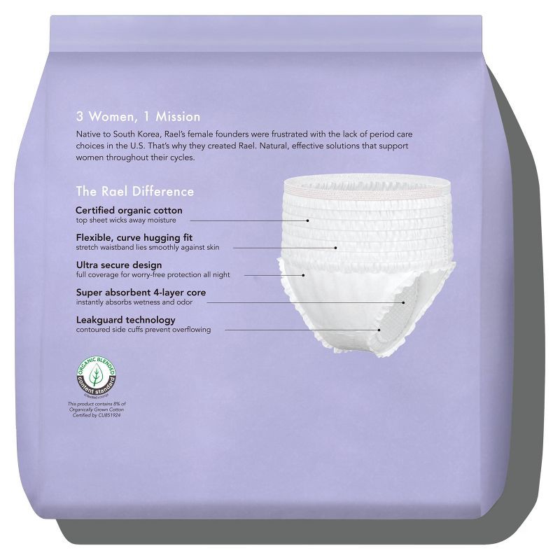 slide 2 of 11, Rael Organic Disposable Period Underwear - L/XL - 5ct, 5 ct