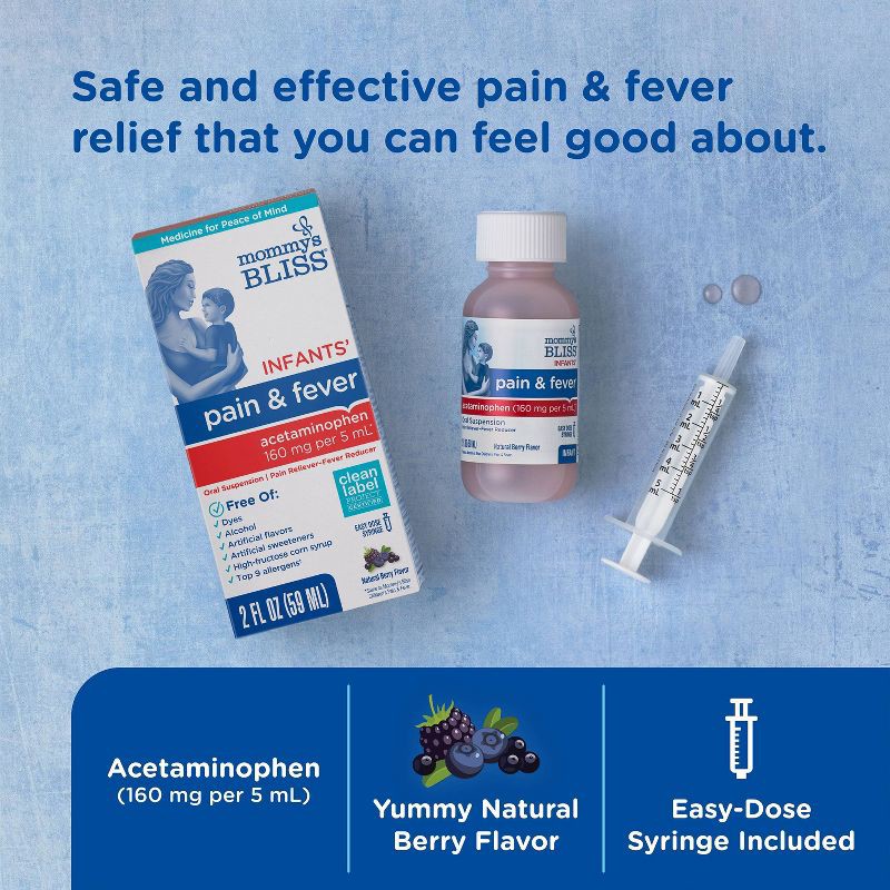 slide 4 of 13, Mommy's Bliss Infant Pain & Fever Acetaminophen - 2 fl oz, 2 fl oz
