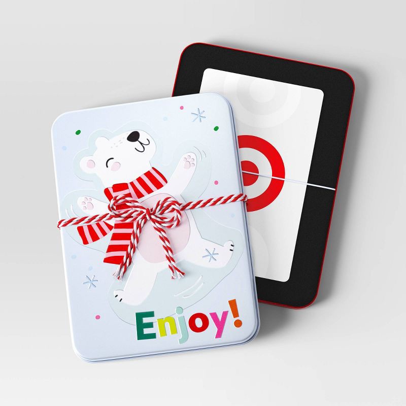 slide 3 of 3, Polar Bear Tin Christmas Gift Card Holder - Wondershop™, 1 ct