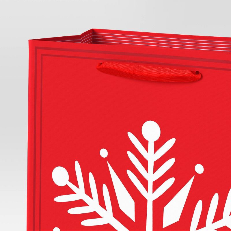 slide 3 of 3, Snowflake Large Cub Christmas Gift Bag Red - Wondershop™: Paper, 12.75" H x 10" W x 5" D, 1 ct