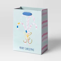 Candy Canes Petite Christmas Gift Bag Blue - Wondershop™