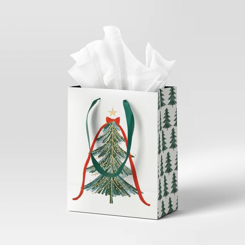 slide 2 of 3, Tree Large Cub Christmas Gift Bag Ivory - Wondershop™, 1 ct