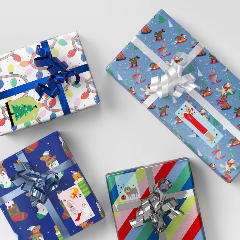 slide 2 of 3, 50ct Dog and Cat Peel and Stick Christmas Gift Tag Red - Wondershop™: 9.5" x 5.75", 50 ct